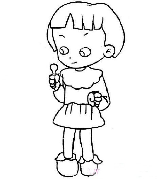 little girl eating lollipop