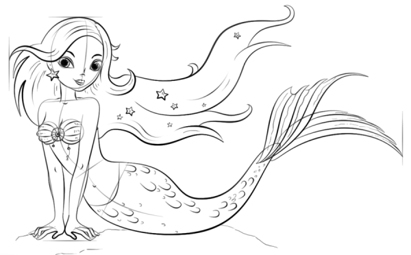 How to Draw a Cartoon Mermaid