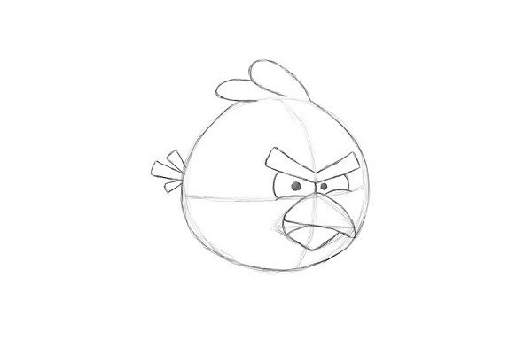 How to draw red angry birds