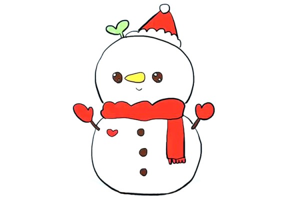 How to draw a cute Christmas snowman