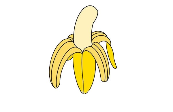 Simple drawing of peeled banana