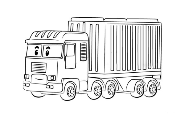 Police car Perley truck Terry simple drawing