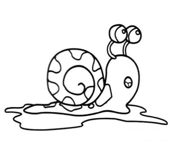 Simple drawing of cartoon snail