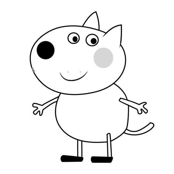 Peppa Pig and Danny the Puppy Simple Drawing