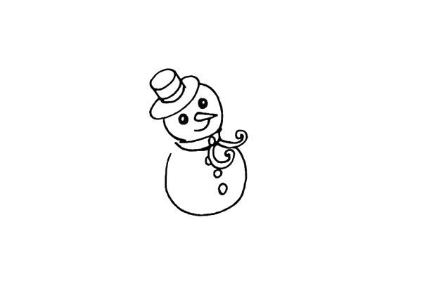 Simple drawing tutorial of snowman in the snow