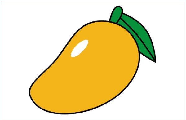 Orange Mango Simple Drawing Picture