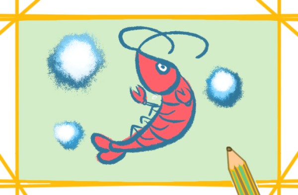 Red shrimp simple strokes