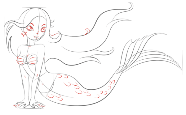 How to Draw a Cartoon Mermaid