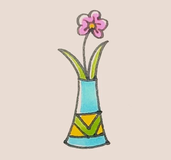 Simple drawing of vase