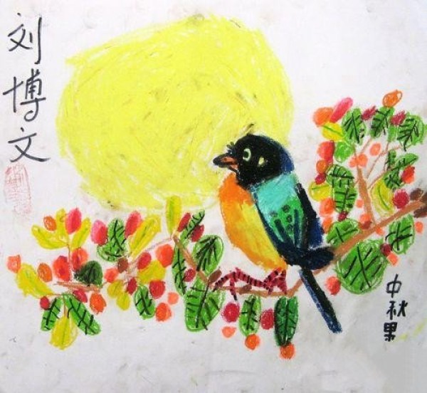 Mid-Autumn Festival themed childrens painting-Mid-Autumn Orchard Fragrance