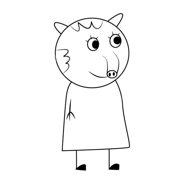 Peppa Pig Tapir Taylors simple drawing