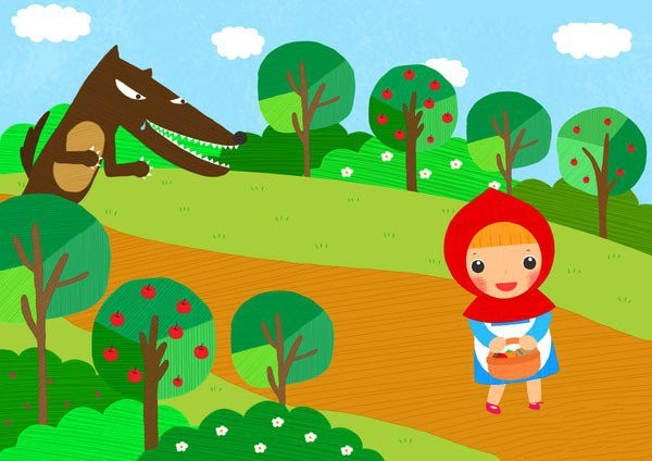 Little Red Riding Hood Cartoon Drawing Pictures