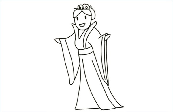 Simple drawing pictures of ancient costumes