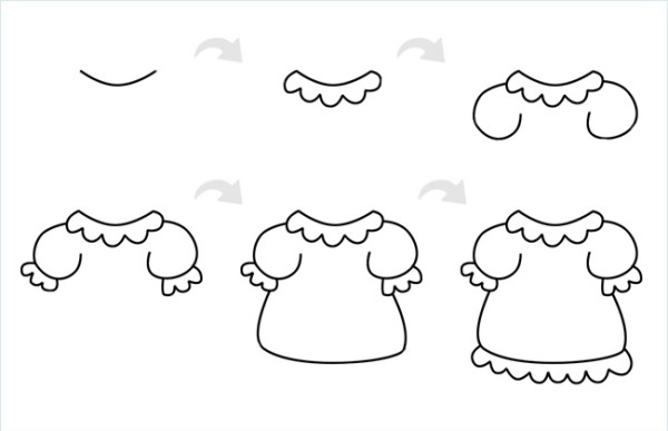 Cute little skirt simple drawing includes steps