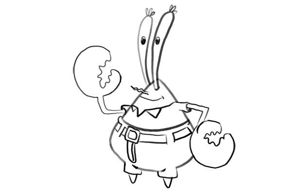 How to draw Mr. Krabs in SpongeBob SquarePants