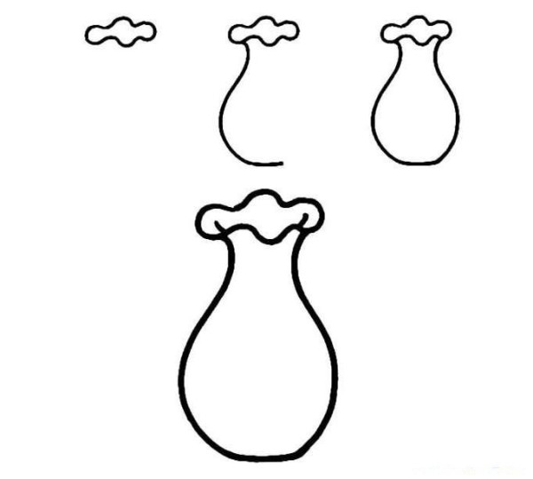 How to draw a vase for children