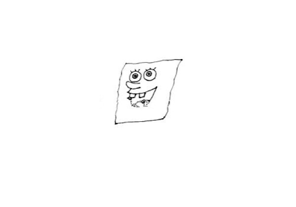 Draw cute spongebob with simple strokes