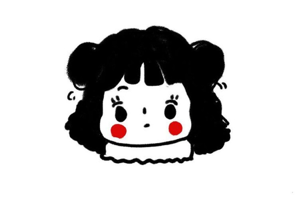 Super cute little girl avatar simple drawing