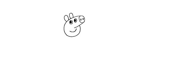 Simple drawing tutorial of Peppa Pig and his brother George