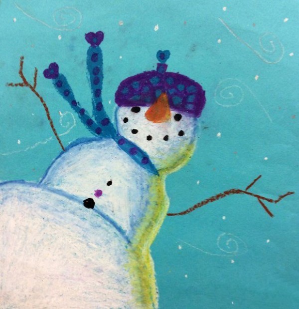 Watch childrens literary and artistic snowman watercolor paintings online