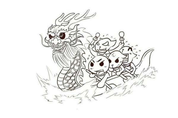 Dragon Boat Festival simple drawing tutorial