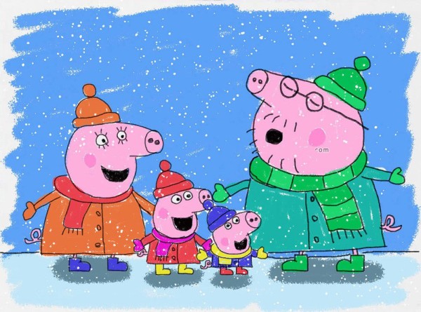 It’s snowing under Peppa Pig