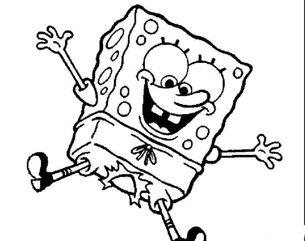 Simple drawings of cartoon characters, simple drawing pictures of SpongeBob SquarePants