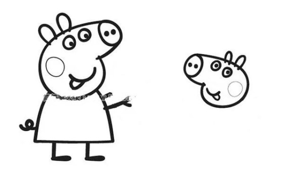 Simple drawing tutorial: Draw Peppa Pig playing with her brother