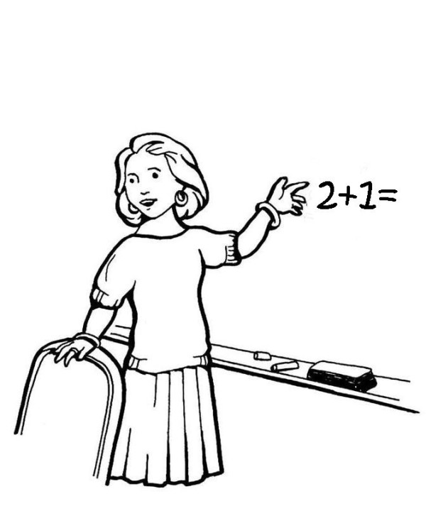 Mathematics teacher simple drawing picture