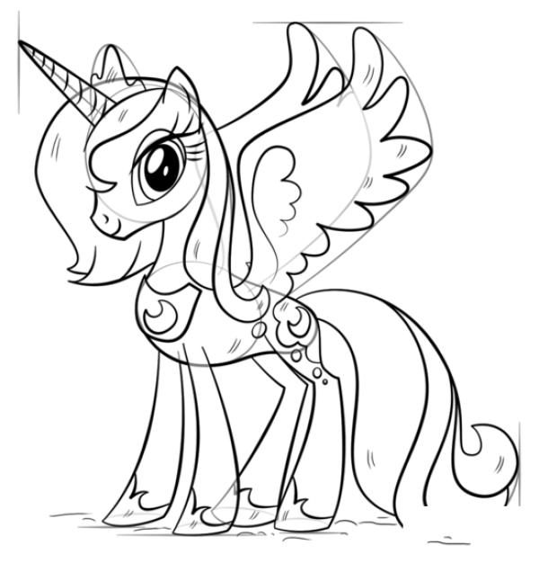 How to draw Moon Princess from My Little Pony