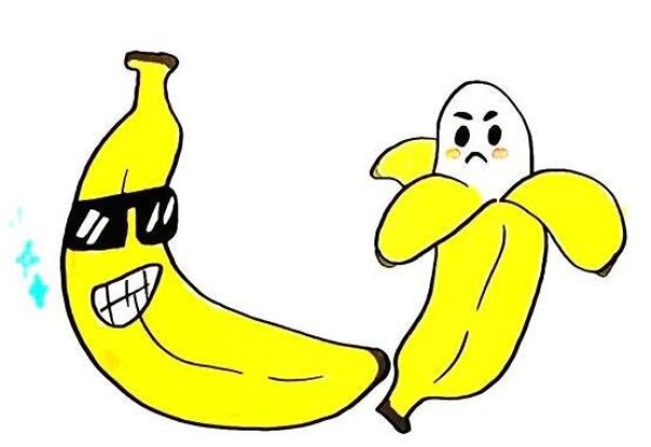 Yellow cartoon banana simple drawing