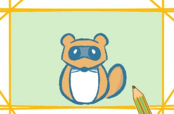 Cute raccoon simple drawing