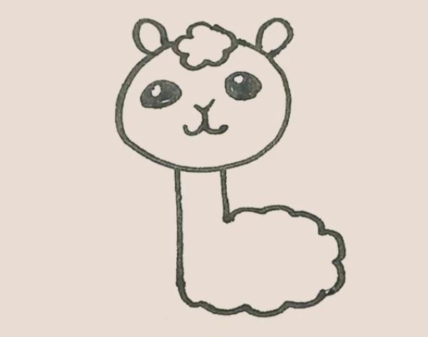 Simple drawing of alpaca