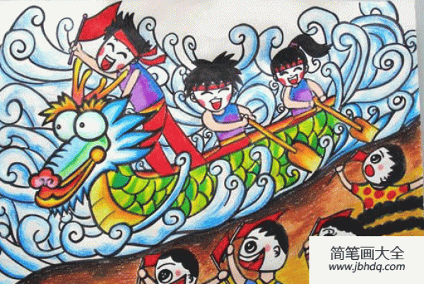 Dragon Boat Festival Childrens Drawing Pictures-Dragon Boat Race