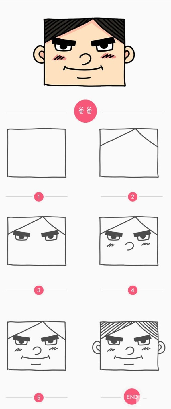 How to draw dads avatar in simple strokes