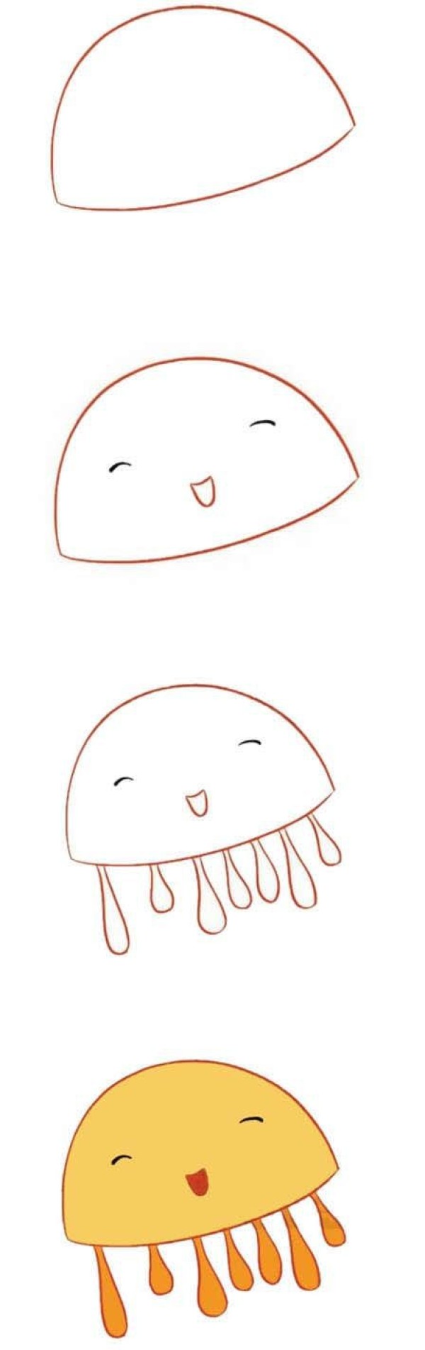 Cute jellyfish simple strokes