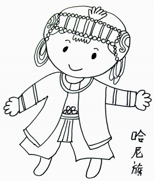 Simple drawing pictures of Hani little girls