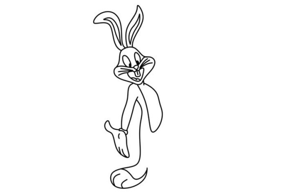 How to draw Bugs Bunny eating a carrot