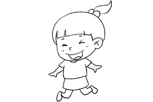 A set of simple drawings of well-behaved little girls