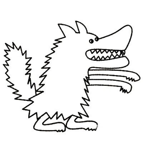 Complete collection of simple strokes of wolf