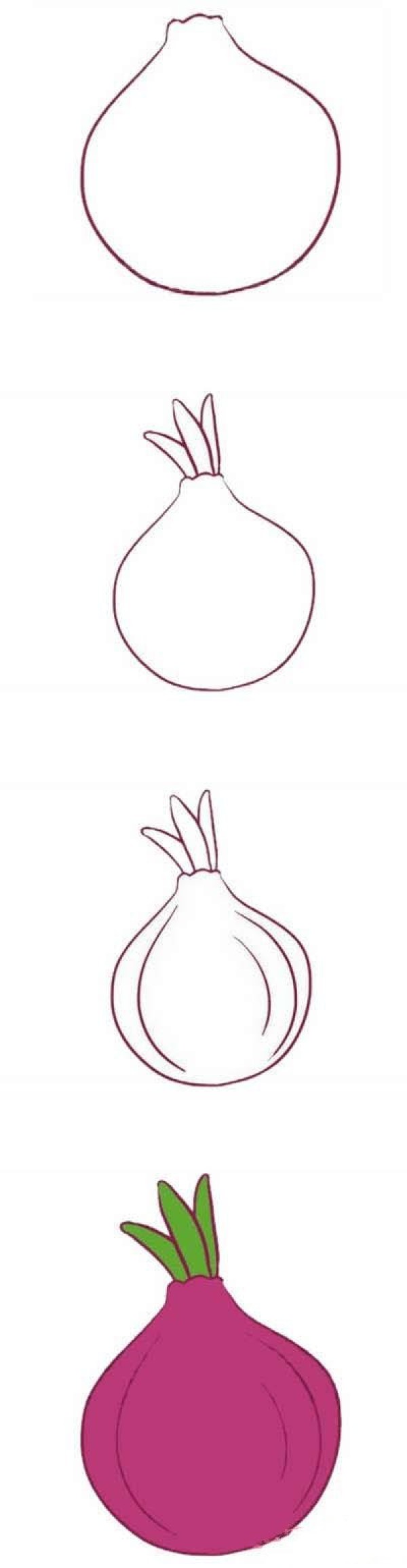 How to draw a purple onion