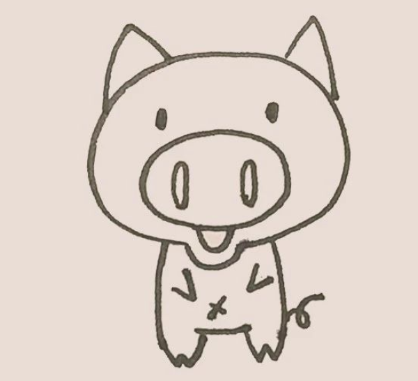 Simple drawing of pig