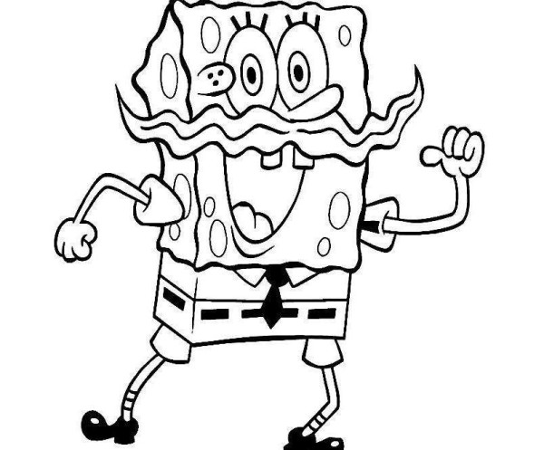 Cartoon Characters Simple Drawing Cute SpongeBob SquarePants Simple Drawing Pictures