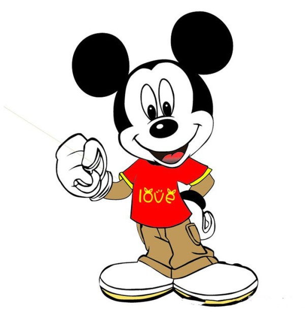 5 happy Mickey Mouse simple drawing pictures