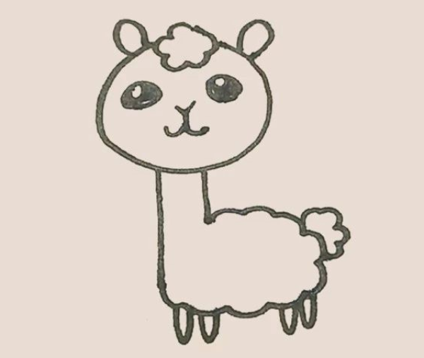 Simple drawing of alpaca