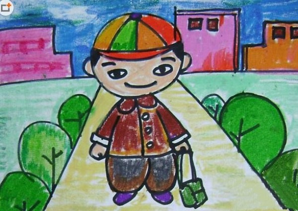 Childrens paintings of Qingming Festival-Going to spring outing during Qingming Festival