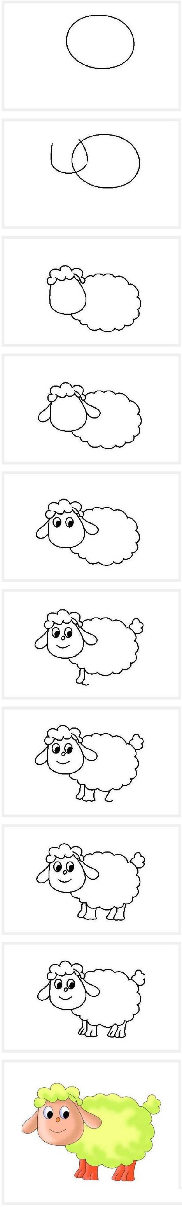 Cartoon sheep simple strokes