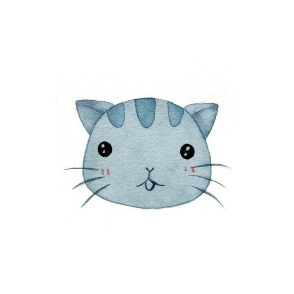 Cute kitten avatar simple drawing