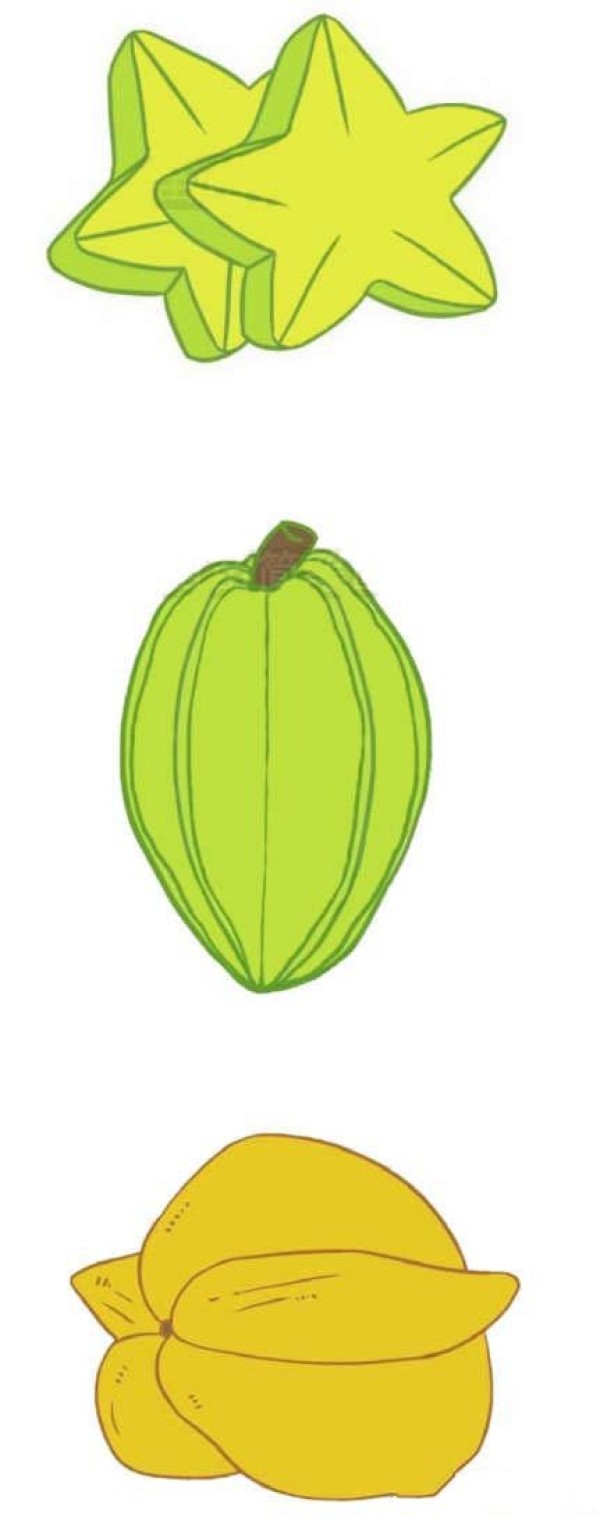 How to draw colorful carambola simple and beautiful