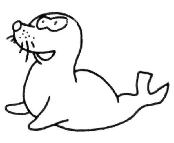 Cute little sea lion simple strokes